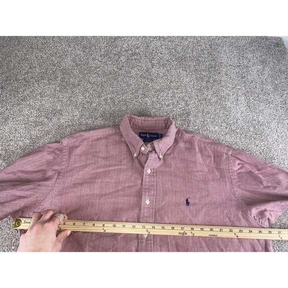 Polo Ralph Lauren Red Knit Pattern Shirt Blake Mens 2XL Preppy Cotton Work Read - Picture 4 of 7